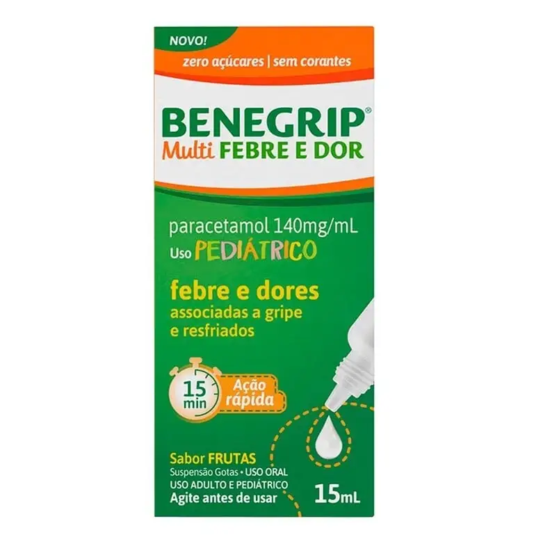 Paracetamol Pediátrico Sabor Frutas Benegrip 15ml