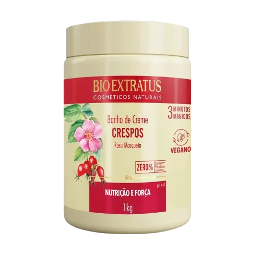 Banho de Creme Crespos Rosa Mosqueta Bio Extratus 1kg