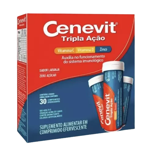 Cenevit Tripla Acao Vitamina C 30 comprimidos efervescentes