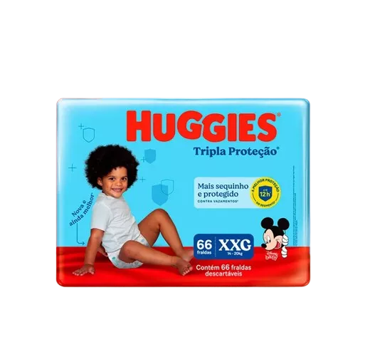 Fralda descartável tripla proteção Huggies Meguinha P/M/G/XG/XXG