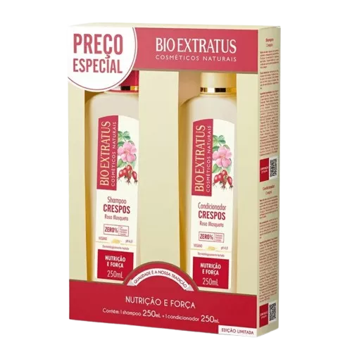 Kit Shampoo e Condicionador Crespos Bio Extratus 250ml cada