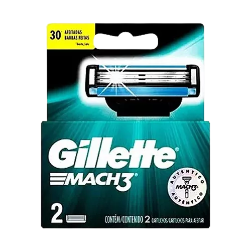 Refil para aparelho de barbear Mach3 - Gillette 2 un.
